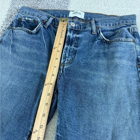 AGOLDE Jeans Womens size 29 Toni Mid-Rise Straight Blue Landmark organic Cotton - Picture 13 of 16
